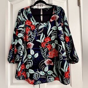 RYAN WYTHRE WOMENS BLOUSE, FLORAL, size 1x